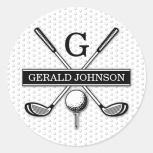 Persoonlijk Golf Monogram Ontwerp Ronde Sticker