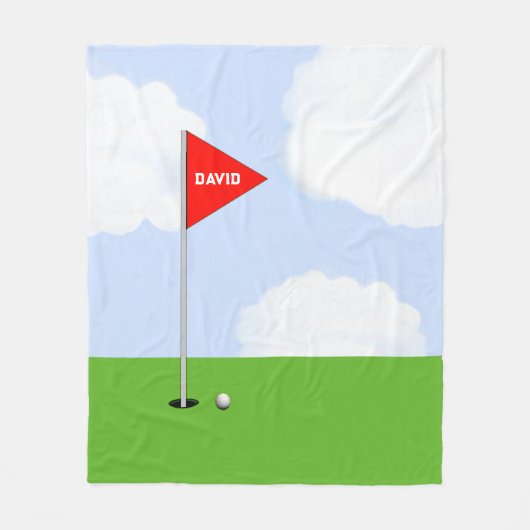 Persoonlijk golfcadeau fleece deken (Voorkant)