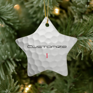 Persoonlijk golfcadeau met eigen naam en nummer keramisch ornament
