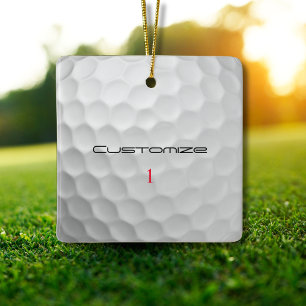 Persoonlijk golfcadeau met eigen naam en nummer keramisch ornament
