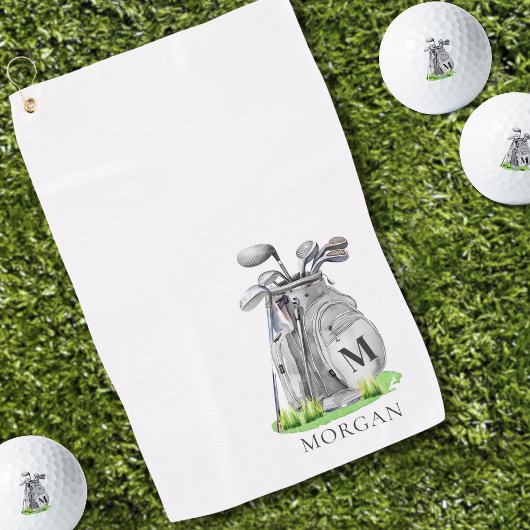 Persoonlijk golfer monogram golfhanddoek