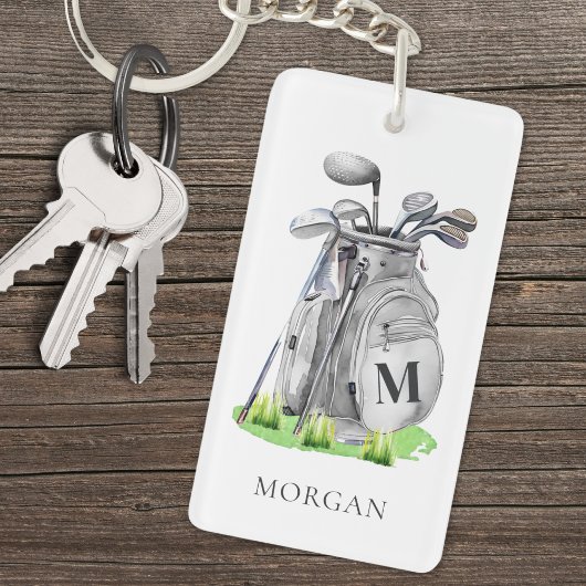 Persoonlijk golfermonogram sleutelhanger