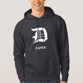 Persoonlijk gotisch zwartletter monogram hoodie