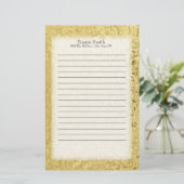 Persoonlijk goud en wit briefpapier (Staand voorkant)