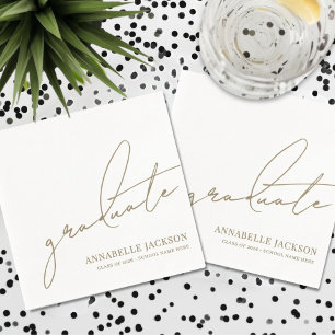 Persoonlijk Gouden Afstuderen Servet