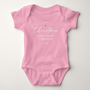 Persoonlijk gouden hart cadeau met foto romper