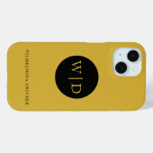 Persoonlijk gouden monogrammetaal Case-Mate iPhone case (Achterkant (horizontaal))