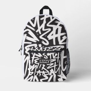 Persoonlijk Graffiti Naam Patroon — Aangepast Sted Bedrukte Rugzak