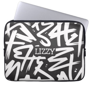 Persoonlijk Graffiti Naam Patroon — Aangepast Sted Laptop Sleeve