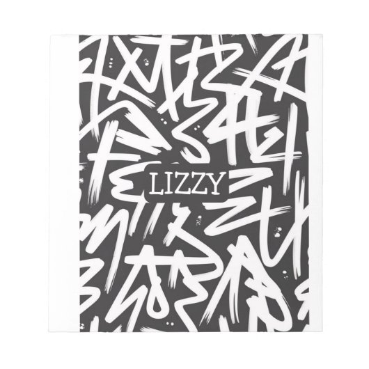 Persoonlijk Graffiti Naam Patroon — Aangepast Sted Notitieblok (Voorkant)