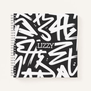Persoonlijk Graffiti Naam Patroon — Aangepast Sted Notitieboek