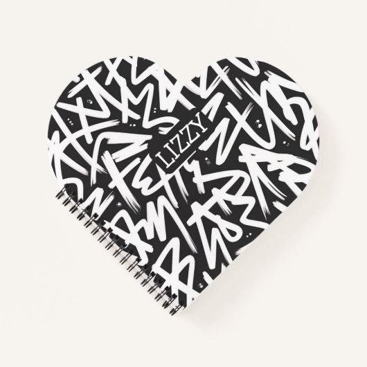 Persoonlijk Graffiti Naam Patroon — Aangepast Urba Notitieboek (Voorkant)