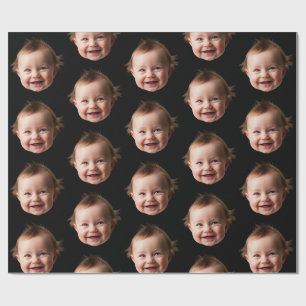 Persoonlijk Grappig Babygezicht Foto Moeder Vader Cadeaupapier