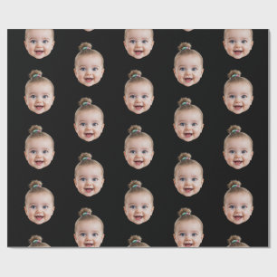 Persoonlijk Grappig Babygezicht Foto Moeder Vader Cadeaupapier
