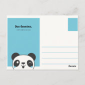 Persoonlijk - Grappige Blauwe Panda Briefkaart (Achterkant)