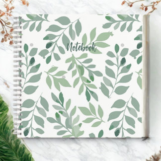 Persoonlijk groen blad spiraal notebook notitieboek