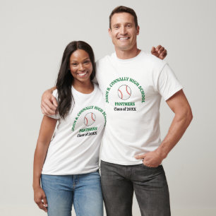 Persoonlijk Groen Honkbalteam Middelbare School T-shirt