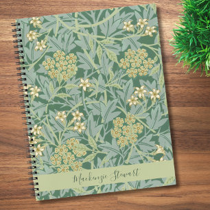 Persoonlijk groen jasmijn bloempatroon notitieboek