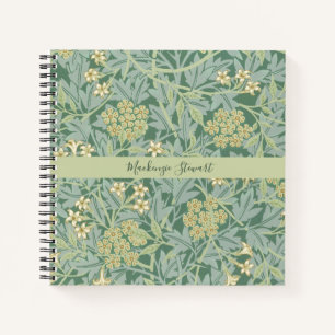 Persoonlijk groen jasmijn bloempatroon notitieboek
