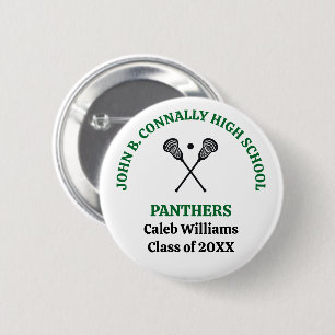 Persoonlijk Groen Lacrosse-team Middelbare School Ronde Button 5,7 Cm