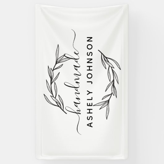 Persoonlijk groen met laurierbladeren spandoek (Verticaal)