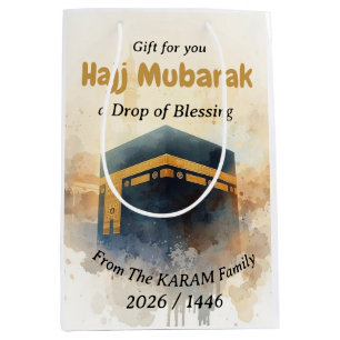 Persoonlijk Hajj Mubarak cadeau voor Hajj Medium Cadeauzakje