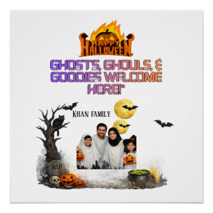 Persoonlijk Halloween familie foto deur bord Sp Perfect Poster