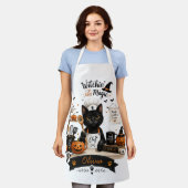 Persoonlijk Halloween Kat Kok Schort Aangepaste Na (Gedragen)
