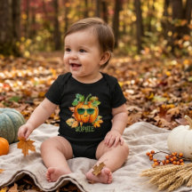 Persoonlijk Halloween Pompoen Baby Body
