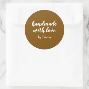 Persoonlijk Handgemaakt met Liefde Minimalistisch Ronde Sticker