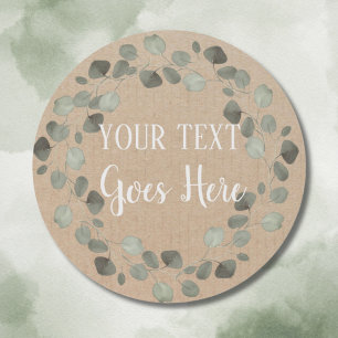 Persoonlijk Handgemaakt Vintage Eucalyptus Rustiek Ronde Sticker