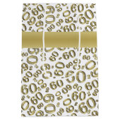 Persoonlijk: Happy 60th Birthday Gold/White (M) Medium Cadeauzakje (Achterkant)