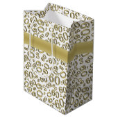 Persoonlijk: Happy 60th Birthday Gold/White (M) Medium Cadeauzakje (Achterkant Gekanteld)