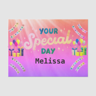 Persoonlijk Happy Birthday-document Tissuepapier