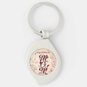 Persoonlijk Happy Moederdag Mam Warm Floral Sleutelhanger
