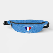 Persoonlijk hart met Franse vlag op blauwe achterg