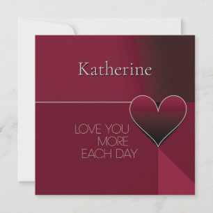 Persoonlijk Hart Ontwerp 'Love You More Each Day' Kaart
