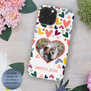 Persoonlijk Hartjes Kunstpatroon in Kleur iPhone 15 Pro Max Hoesje