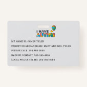 Persoonlijk heb ik een autisme-id badge (Achterkant)