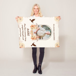 Persoonlijk Herdenkingskussen met Foto Ter Herinne Fleece Deken