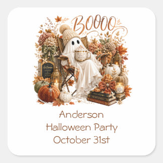Persoonlijk Herfst Halloween-feest voor geesten Vierkante Sticker