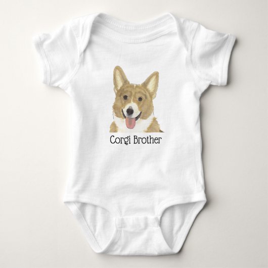 Persoonlijk hertenbruin wit Corgi hond Romper (Voorkant)