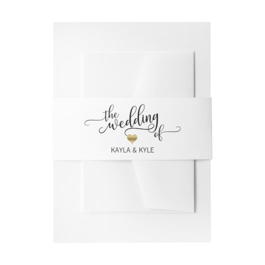 Persoonlijk Het huwelijk van het zwarte witte huwe Uitnodigingen Wikkel (Voorkant Voorbeeld)
