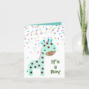Persoonlijk Het is een Boy Card - Giraffe Bunting Feestdagen Kaart