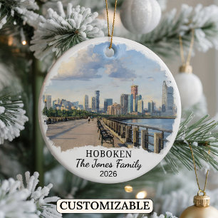 Persoonlijk Hoboken-sieraad, op maat New Jersey Keramisch Ornament