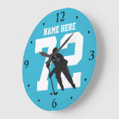 Persoonlijk hockey Player Name Number Shark Blue Grote Klok (Hoek)