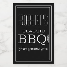 Persoonlijk homemade BBQ Sauce Label Voedselcontainer Etiket