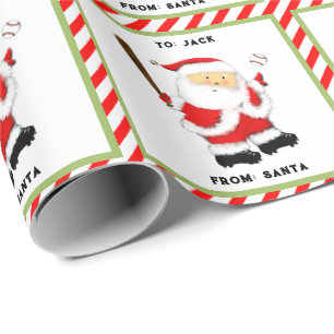 Persoonlijk honkbal kerstcadeau cadeaupapier