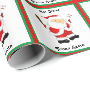 Persoonlijk honkbal kerstcadeaupapier cadeaupapier