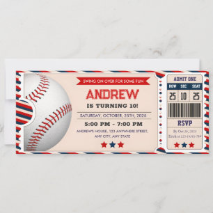 Persoonlijk honkbal ticket verjaardag kaart